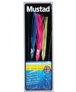 Budget 🧨 Mustad 3 Coloured Squid Rig - Feathers & traces 💯