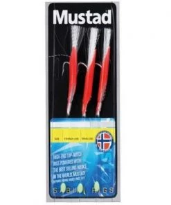 Best Sale 😉 Mustad Daylight Fluo Red Rigs - Feathers & traces 💯